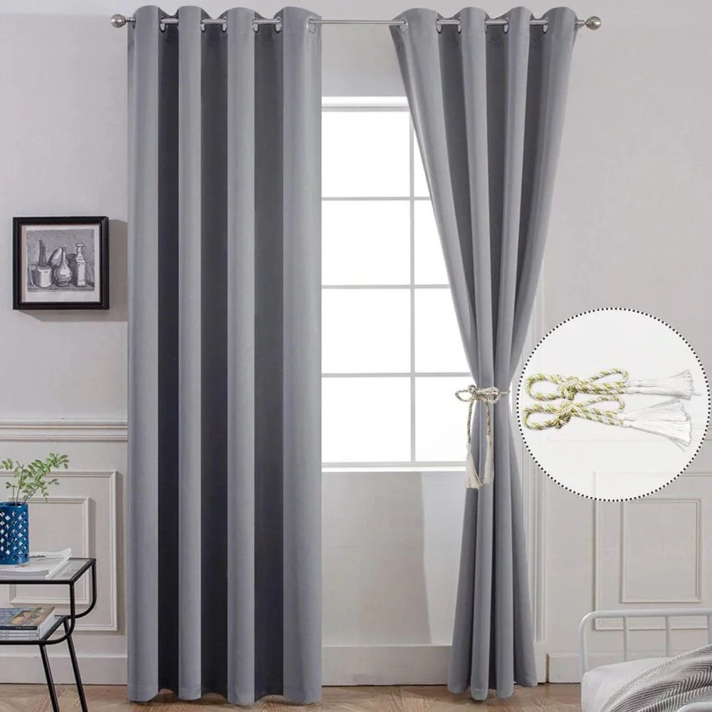 Yakamok Room Darkening Gray Blackout Curtains NIP
